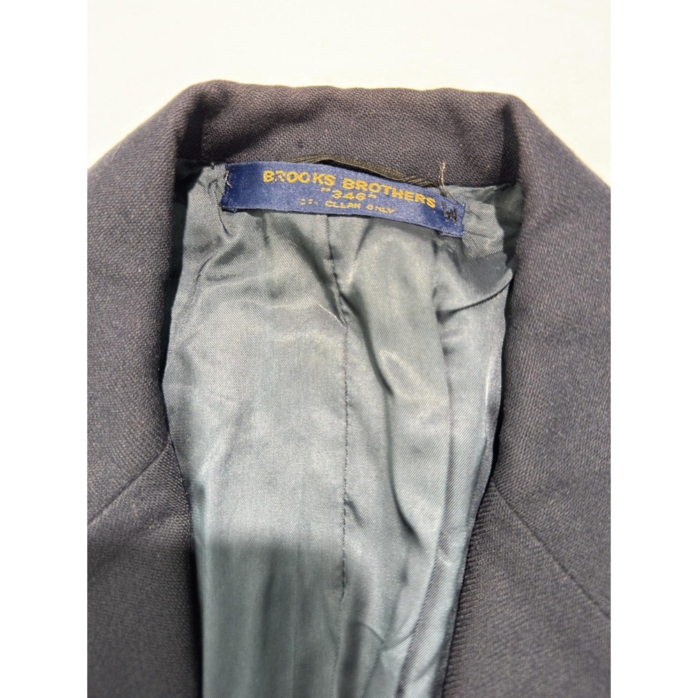 Vintage Brooks Brothers Blazer Mens 44 Blue Wool 346 Gold Buttons Patch Pockets - Picture 2 of 15